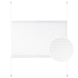 Wit geplooid gordijn van BukkitBow met aluminium rail, breedte 45-120 cm en hoogte 100-220 cm, inclusief montageset.