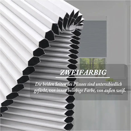 BukkitBow geplooid zonnewering of rolgordijn van polyester met aluminium profiel, 110-115 cm breed, 130 cm hoog, inclusief montagekit
