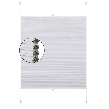 BukkitBow geplooide zonnewering/rolgordijn van polyester met aluminium profiel, 110-115 cm breed en 130 cm hoog, inclusief montagekit