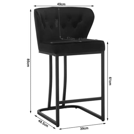 Set van 2 BukkitBow gestoffeerde barkrukken met voetsteun, ideaal voor keukeneiland, stevige aanrechtkruk, modern design.