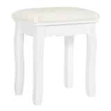 BukkitBow vintage gewatteerde kruk met patroon, geschikt als piano- of make-upkruk, 38x28,5x45 cm, voor kaptafel of dressoir.