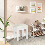 BukkitBow vintage gewatteerde kruk met patroon, geschikt als piano- of make-upkruk, 38x28,5x45 cm, decoratieve zitplaats