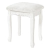 Witte BukkitBow gewatteerde vintage kruk met patroon, geschikt als piano- of make-upkruk, 40x30x50cm, voor kaptafel of mini dressoir.