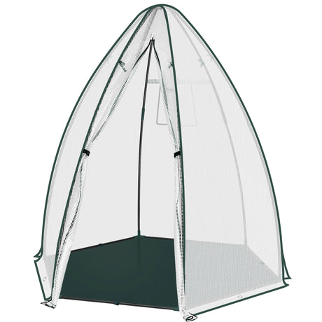 BukkitBow grote foliekas met grondzeil, polytunnel van 160x160x180cm voor tuinplanten en groente.
