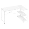 BukkitBow hoekbureau voor computer en kantoor, met opbergruimte en metalen frame, afmeting 120x72 cm.
