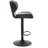 Set van 2 hoge barkrukken van kunstleer met rugleuning en voetensteun, verstelbaar in hoogte van 64-85 cm, door BukkitBow.