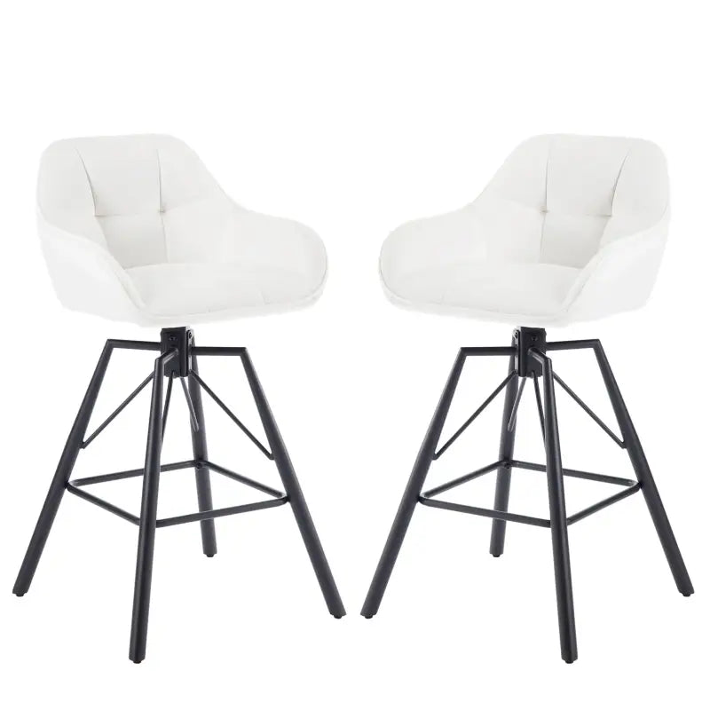Set van twee luxe velvet barkrukken van BukkitBow met rugleuning, armleuningen, patroon, voetensteun en 360° draaibaarheid