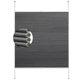BukkitBow honingraat geplooide zonnewering rolgordijn van polyester en aluminium, 60-110 cm breed, 120 cm hoog.