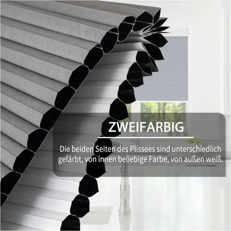 BukkitBow honingraat geplooide zonnewering, polyester met aluminium, 60-110 cm breed, 120 cm hoog, gordijn voor raam.