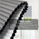 BukkitBow honingraat geplooide zonnewering, polyester met aluminium, 60-110 cm breed, 120 cm hoog, gordijn voor raam.