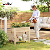 BukkitBow - Houten Kweektafel met Legplank - Weerbestendig Sparrenhout - Mobiele Moestuintje