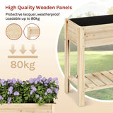 BukkitBow - Houten Kweektafel met Legplank - Weerbestendig Sparrenhout - Mobiele Moestuintje