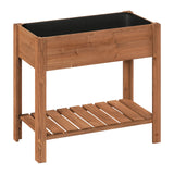 BukkitBow - Houten Kweektafel met Legplank - Weerbestendig Sparrenhout - Mobiele Moestuintje