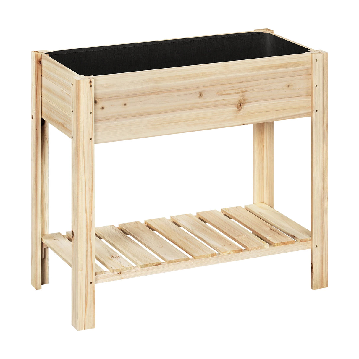 BukkitBow - Houten Kweektafel met Legplank - Weerbestendig Sparrenhout - Mobiele Moestuintje