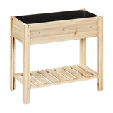 BukkitBow - Houten Kweektafel met Legplank - Weerbestendig Sparrenhout - Mobiele Moestuintje