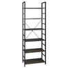 BukkitBow houten boekenkast met 6 planken, multifunctioneel opbergrek voor garage of schuur, 27,5x60x180cm, stevig en praktisch