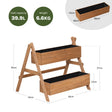 Houten plantenbak op poten met meerdere niveaus en trappen, massief hout, 80 cm breed, geschikt voor tuin of terras