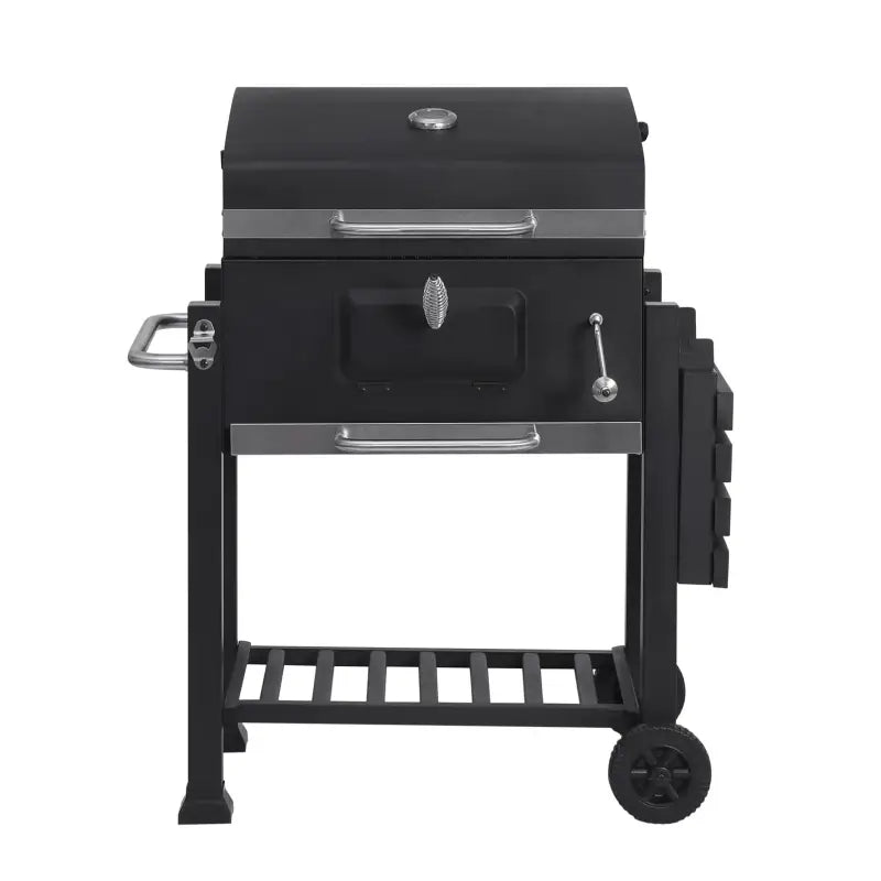 BukkitBow houtskoolbarbecue van staal met 2 grillroosters, verplaatsbaar, afmetingen 113x45,5x100 cm, geschikt voor buiten gebruik