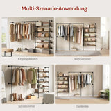 Industrieel open kledingrek van BukkitBow, wandmontage, metalen ontwerp, geschikt voor moderne interieur en opbergen van kleding.