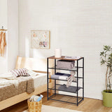 Industrieel schoenenrek met zitting van BukkitBow, met 4 niveaus en metalen constructie voor schoenen en accessoires