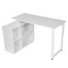 Industriël bureau BukkitBow met 4 opbergvakken, wit, licht eiken en donker beuken hout, multifunctioneel, 118x50cm.