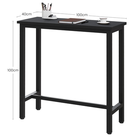 Industriële BukkitBow bartafel met metalen frame, 100cm hoog, modern ontwerp, geschikt voor horeca of thuisgebruik