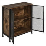 Industriële BukkitBow dressoir met staal en hout, ruime opbergruimte, 70x30x80cm, eenvoudige montage, modern design.