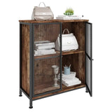Industrieel dressoir van BukkitBow met staal en hout, ruime opbergruimte en eenvoudige montage, afmetingen 70x30x80 cm.