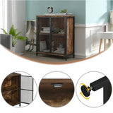 BukkitBow industrieel dressoir met staal en hout, ruime opbergruimte, 70x30x80cm, eenvoudig te monteren, modern design
