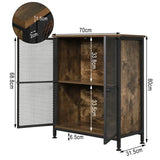 BukkitBow industrieel dressoir met staal en hout, ruime opbergruimte, eenvoudig te monteren, 70x30x80cm.