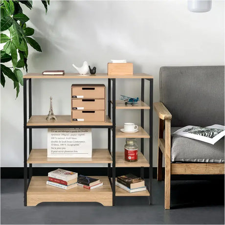 BukkitBow industriële keukentrolley met milieuvriendelijk materiaal en grote capaciteit, afmetingen 90x40x95cm, multifunctioneel opbergrek