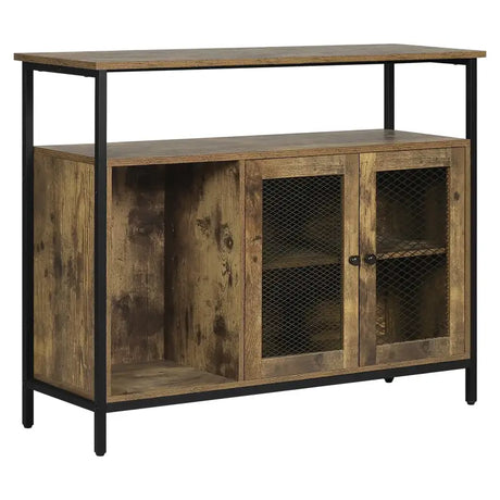Industriële BukkitBow dressoir met retro design, stevige en stijlvolle opbergkast in 100x35x80cm, veelzijdige opslagruimte.