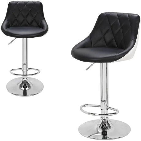 Set van 2 industriële barkrukken van BukkitBow met rugleuning, verstelbare zithoogte 60-82cm en voetensteun