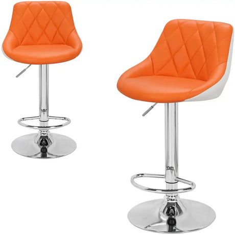 BukkitBow industriële set van 2 barkrukken met rugleuning, verstelbare zithoogte 60-82cm en voetsteun, zwart metalen frame.