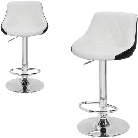 BukkitBow industriële set van 2 barkrukken met rugleuning, verstelbare zithoogte 60-82cm en voetensteun, zwart met houten details