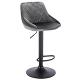 Industriële velvet barkruk van BukkitBow met rugleuning en verstelbare zithoogte van 60-82 cm, luxe en comfortabel zitmeubel