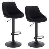 Set van 2 BukkitBow industriële velvet barkrukken met rugleuning en verstelbare zithoogte, 60-82 cm, stijlvolle en comfortabele barkrukken