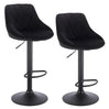Set van 2 BukkitBow industriële velvet barkrukken met rugleuning en verstelbare zithoogte, 60-82 cm, stijlvolle en comfortabele barkrukken