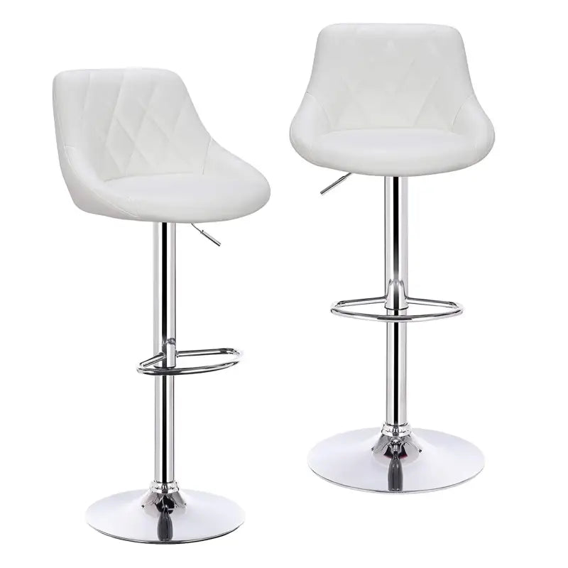Set van 2 BukkitBow industriële velvet barkrukken met rugleuning en verstelbare zithoogte, 60-82 cm, stijlvolle stoelen voor bar of keukeneiland.