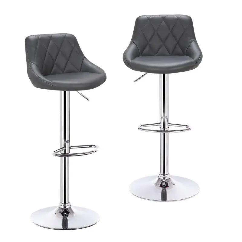Set van 2 BukkitBow industriële velvet barkruken met rugleuning en verstelbare zithoogte, 60-82 cm, elegante en comfortabele barkrukken.