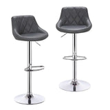 Set van 2 BukkitBow industriële velvet barkruken met rugleuning en verstelbare zithoogte, 60-82 cm, elegante en comfortabele barkrukken.