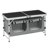 BukkitBow inklapbare campingtafel met stevig blad, geschikt voor 4-6 personen, 120x47x62/69,5 cm, tot 30 kg belasting
