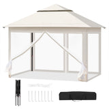 Inklapbare BukkitBow partytent 3x3m met dubbel dak en muggennet, ideaal voor buitenfeestjes en evenementen