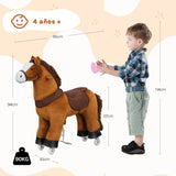 Interactief pluche rijpaard van BukkitBow met geluid en wielen, geschikt als hobbypaard, zacht en kleurrijk speelgoed voor kinderen.