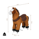 Interactief pluche hobbypaard van BukkitBow met geluid en wielen, geschikt voor kinderen, met gedetailleerde rijpaard uitstraling