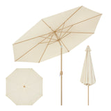 BukkitBow kantelbare tuinparasol met slinger, 300cm, UV-bescherming, ondersteboven in tuin met zonwerende stof en houten stok