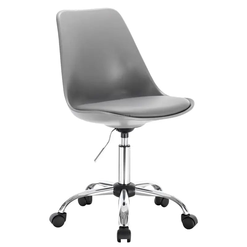 BukkitBow draaibare kantoorstoel met faux leren en fluwelen bekleding, stalen basis, verstelbare zithoogte 48,5-60,5 cm.