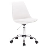 BukkitBow bureaustoel met draaibare zitting, hoogteverstelbaar, faux leer en fluwelen bekleding, stalen basis, zithoogte 48,5-60,5 cm.