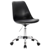 BukkitBow bureaustoel met draaibare zitting, verstelbare hoogte, faux leren en fluwelen bekleding, stalen basis, zithoogte 48,5-60,5 cm