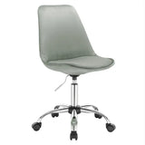 BukkitBow bureaustoel met draaibare zitting, hoogteverstelling, faux leren en fluwelen bekleding, stalen basis, zithoogte 48,5-60,5 cm.